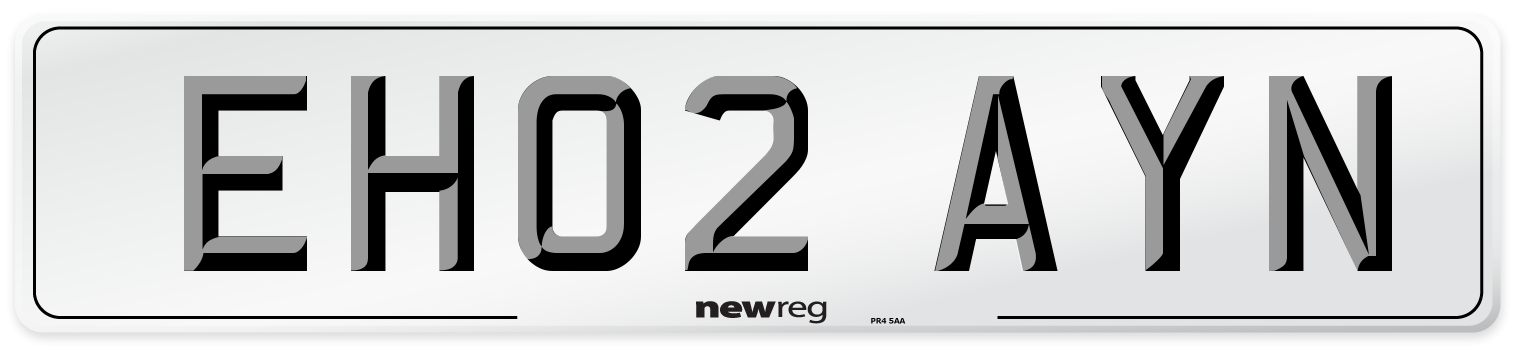 EH02 AYN Number Plate from New Reg